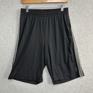 Reebok Athletic Shorts Black Gray PlayDry Side Stripe Casual Pull On Mens XL